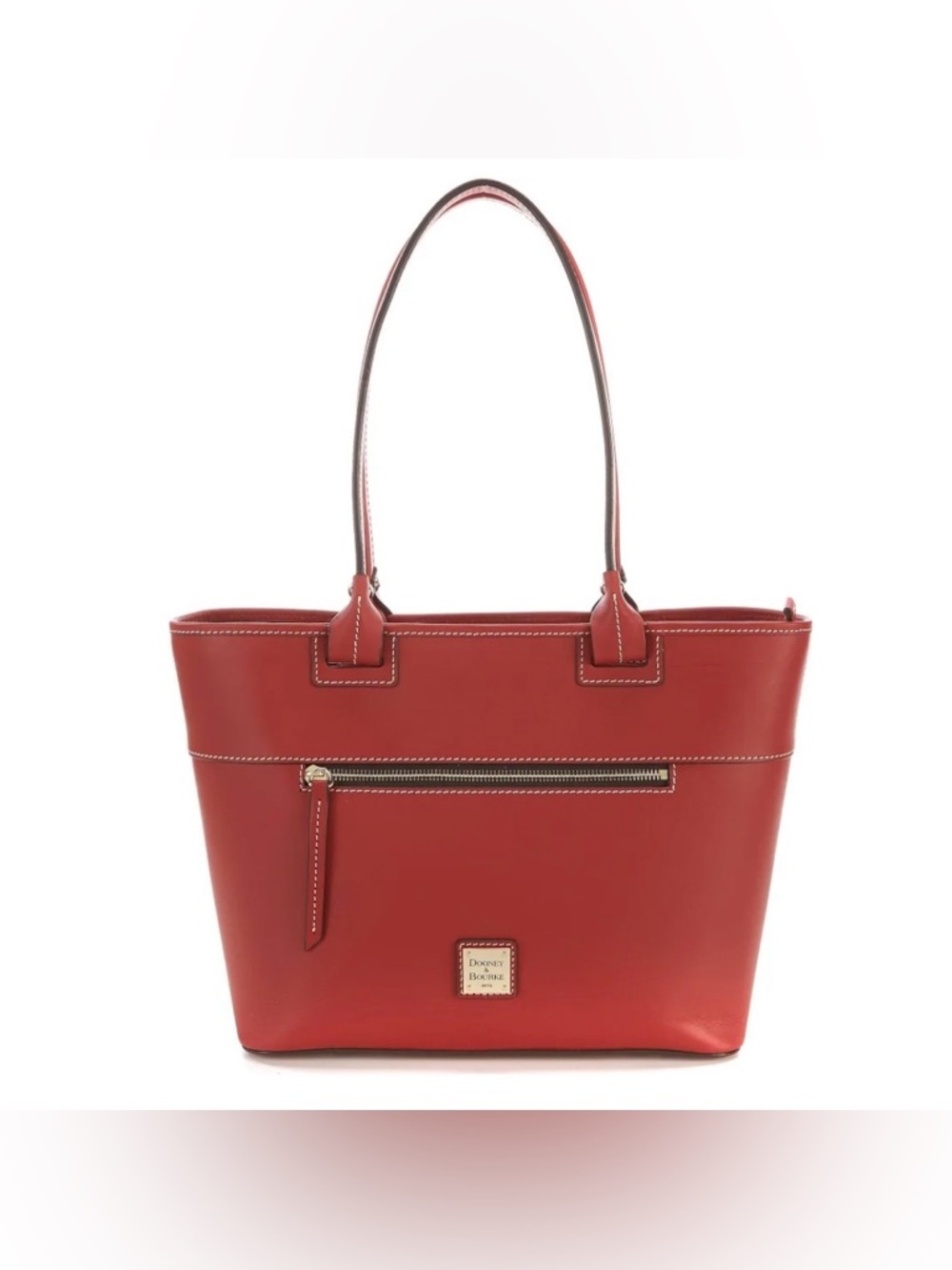Dooney & Bourke Beacon Ziptop Smooth Leather Red Tote